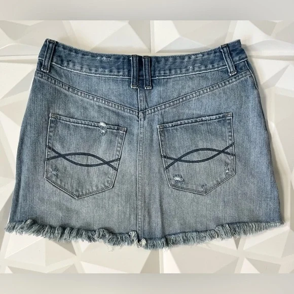 Abercrombie & Fitch Blue Distressed Mini Skirt Women’s Size:8 - Picture 6 of 9
